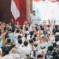 Calon Presiden Prabowo Subianto saat menghadiri konsolidasi dan deklarasi dari Konfederasi Serikat Pekerja Nusantara (KSPN) yang digelar di Bandung, Minggu, 14 Januari 2024. (Dok. TKN Prabowo Gibran)