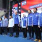 Calon Presiden Prabowo Subianto dan Susulo Bambang Yudhoyono (SBY) dalam acara kampanye akbar Partai Demokrat yang diselenggarakan di GOR Gajayana, Malang, Jawa Timur. (Dok. TKN Prabowo - Gibran)