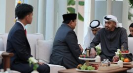 Presiden RI terpilih periode 2024-2029, Prabowo Subianto beserta Gibran Rakabuming Raka melakukan kunjungan ke Uni Emirat Arab (UEA). (Dok. Tim Media Prabowo)


